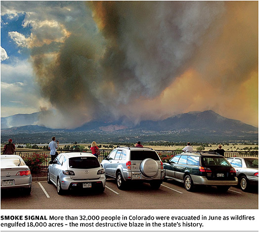 Wildfires engulfed 18,000 acres.